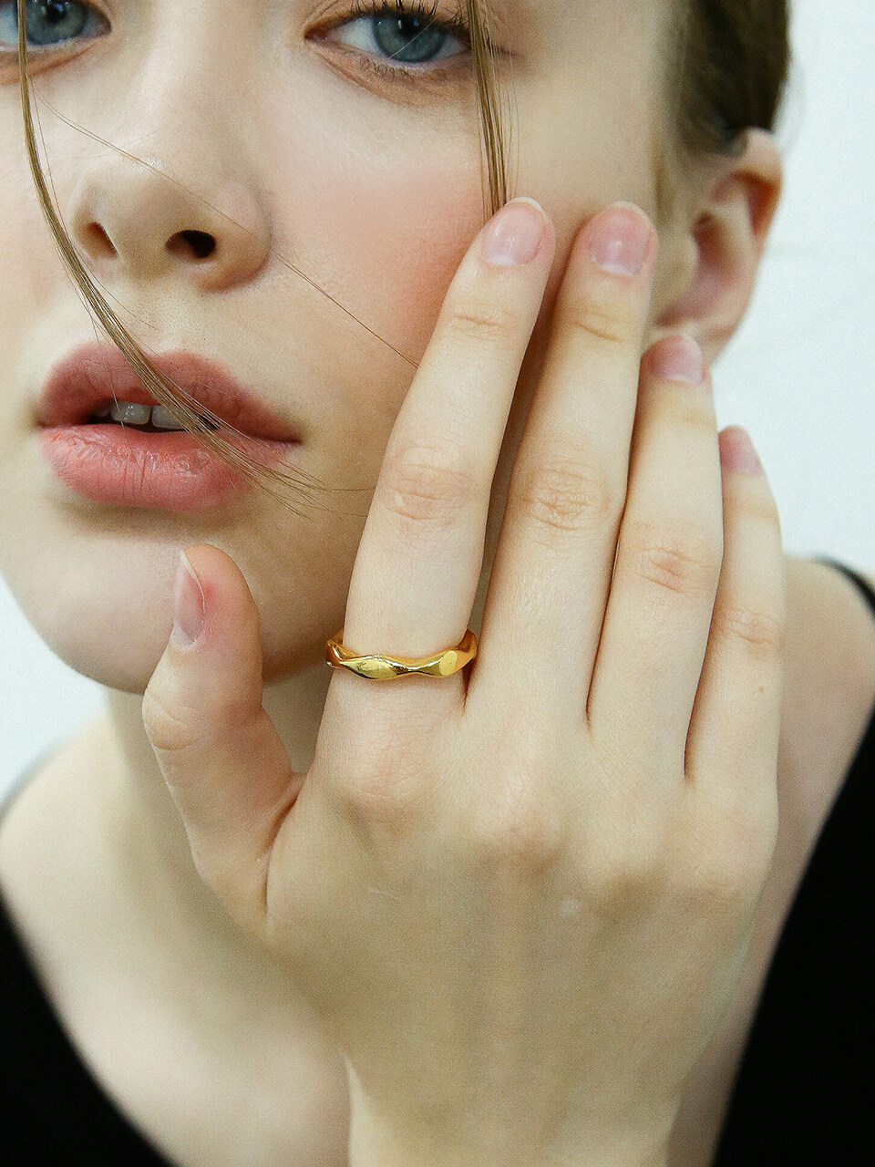 Shertz Rough Wave Open Ring ( 24 K )