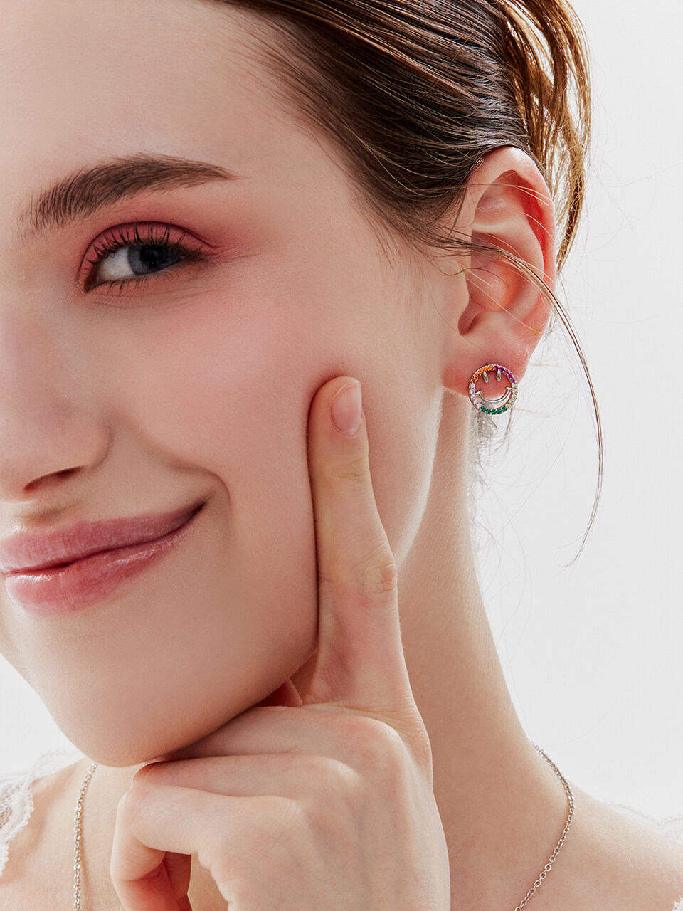 Shertz Smile Rainbow Cubic Kitschy Earrings