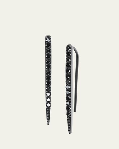 Sheryl Lowe Black Rhodium and Black Diamond Baby Stick Earrings