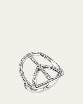 Sheryl Lowe Pave Diamond Peace Sign Ring