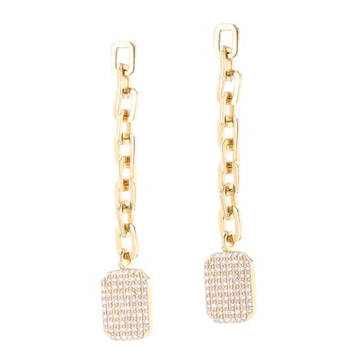 Sheryl Lowe Sheryl Lowe 14k Link Drop with Pave Sheild Earrings