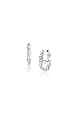 Sheryl Lowe Sheryl Lowe Diamond Puffy Heart Mariner Link Hoop