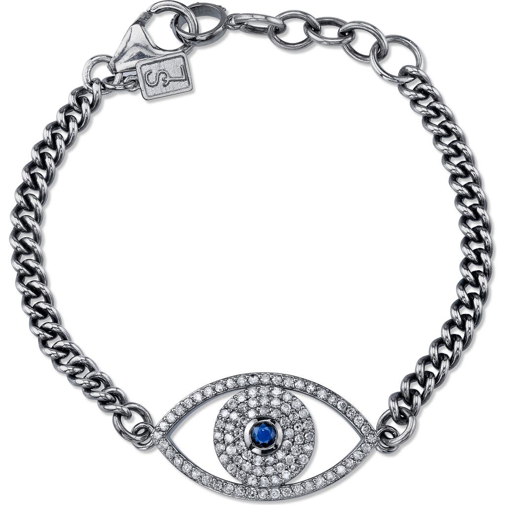Sheryl Lowe Sheryl Lowe Evil Eye Curb Chain Bracelet