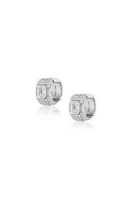 Sheryl Lowe Sheryl Lowe White Crystal Diamond Wide Huggie