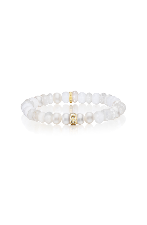 Sheryl Lowe Sheryl Lowe White Mix Bracelet with Scattered Diamond Rondelle