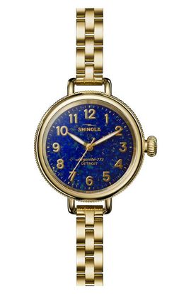 Shinola Shinola Birdy Lapis Lazuli Bracelet Watch, 34mm 