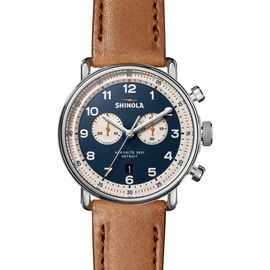 Shinola Shinola Canfield Model C56 Chronograph Leather Strap Watch, 43mm