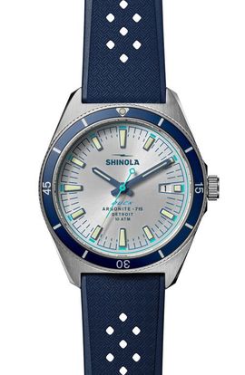 Shinola Shinola Duck Blue Rubber Strap Watch, 40mm