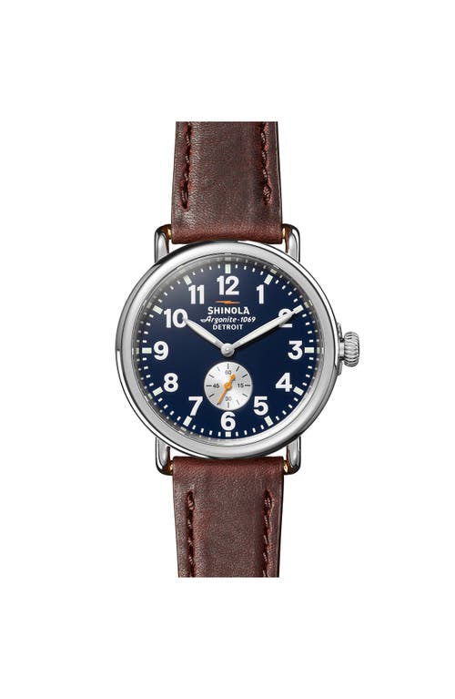 Shinola Shinola The Runwell Sub Second Leather Strap Watch, 41mm