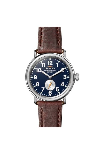 Shinola Shinola The Runwell Sub Second Leather Strap Watch, 41mm