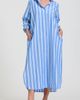SHIRTY SHIRTY Button Side Stripe Cotton Shirtdress - 1