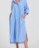 SHIRTY SHIRTY Button Side Stripe Cotton Shirtdress - 4