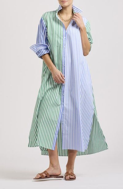 SHIRTY SHIRTY Mixed Stripe Long Sleeve Shirtdress