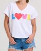 SHIRTY SHIRTY Raw Edge Appliqué V-Neck Cotton Blend T-Shirt - 1