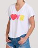 SHIRTY SHIRTY Raw Edge Appliqué V-Neck Cotton Blend T-Shirt - 4