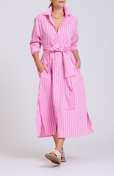 SHIRTY SHIRTY Stripe Oversize Long Sleeve Cotton Poplin Shirtdress