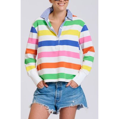 SHIRTY SHIRTY Summer Stripe Cotton Rugby Sweatshirt