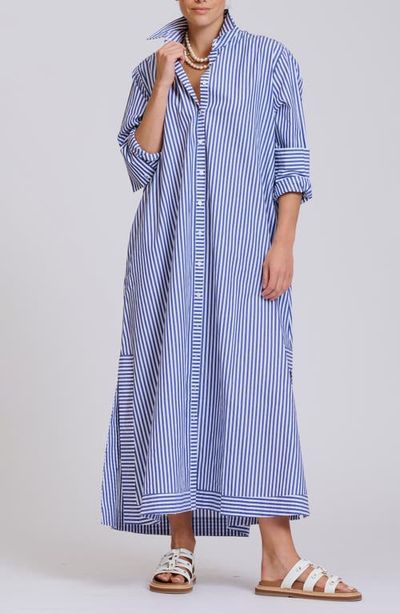 SHIRTY SHIRTY Sybil Stripe Long Sleeve Cotton Shirtdress