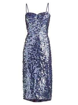 Sho by Tadashi Shoji Women's Paillettes Lattice Midi-Dress