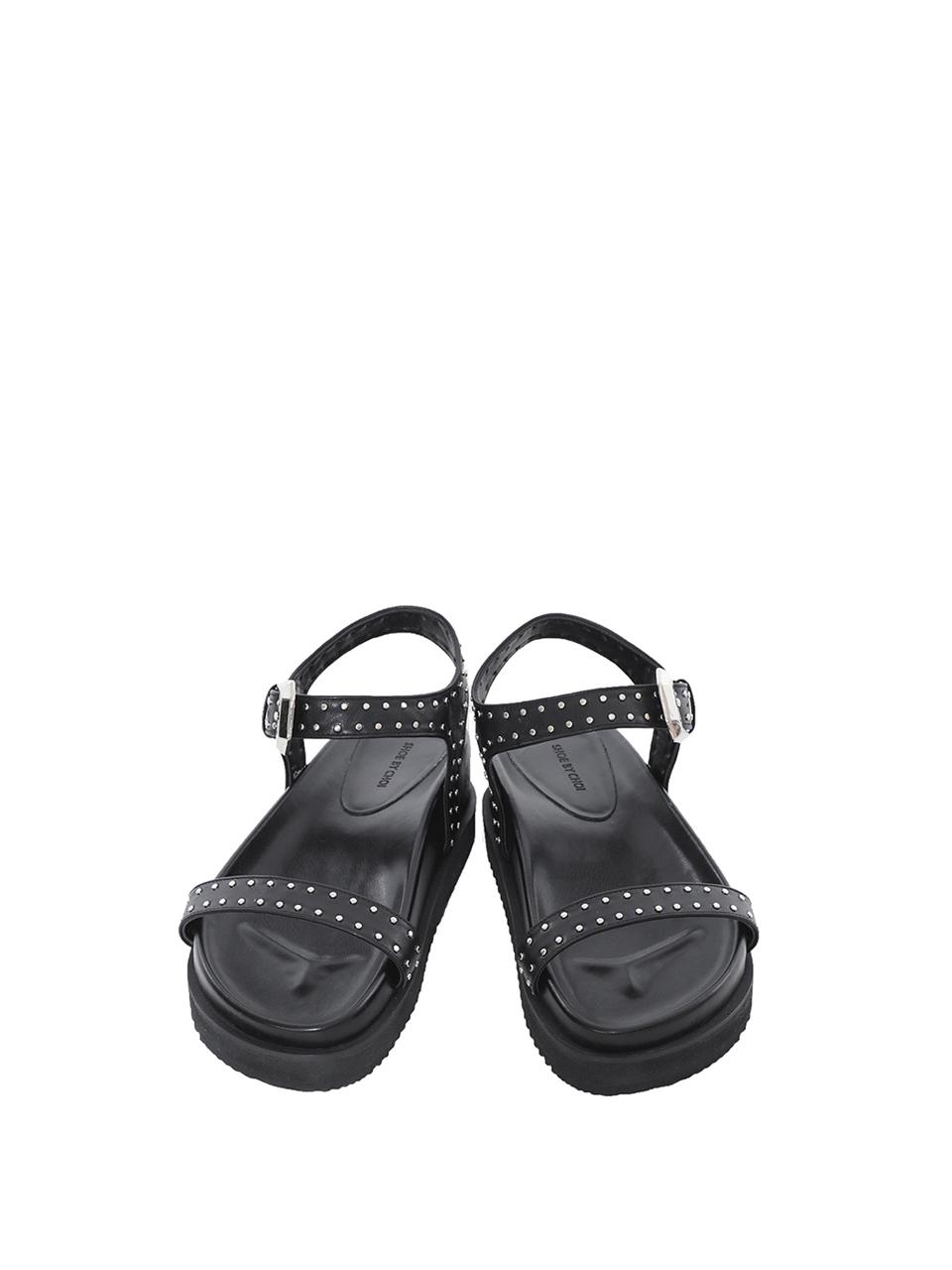 SHOE BY CHOI Black Stud Strap Sandals _4cm
