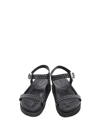 SHOE BY CHOI Black Stud Strap Sandals _4cm