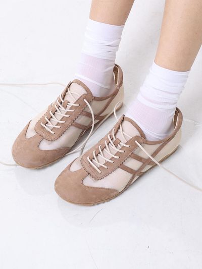 SHOE BY CHOI Mesh Nubuck Combination Sneakers [Beige]