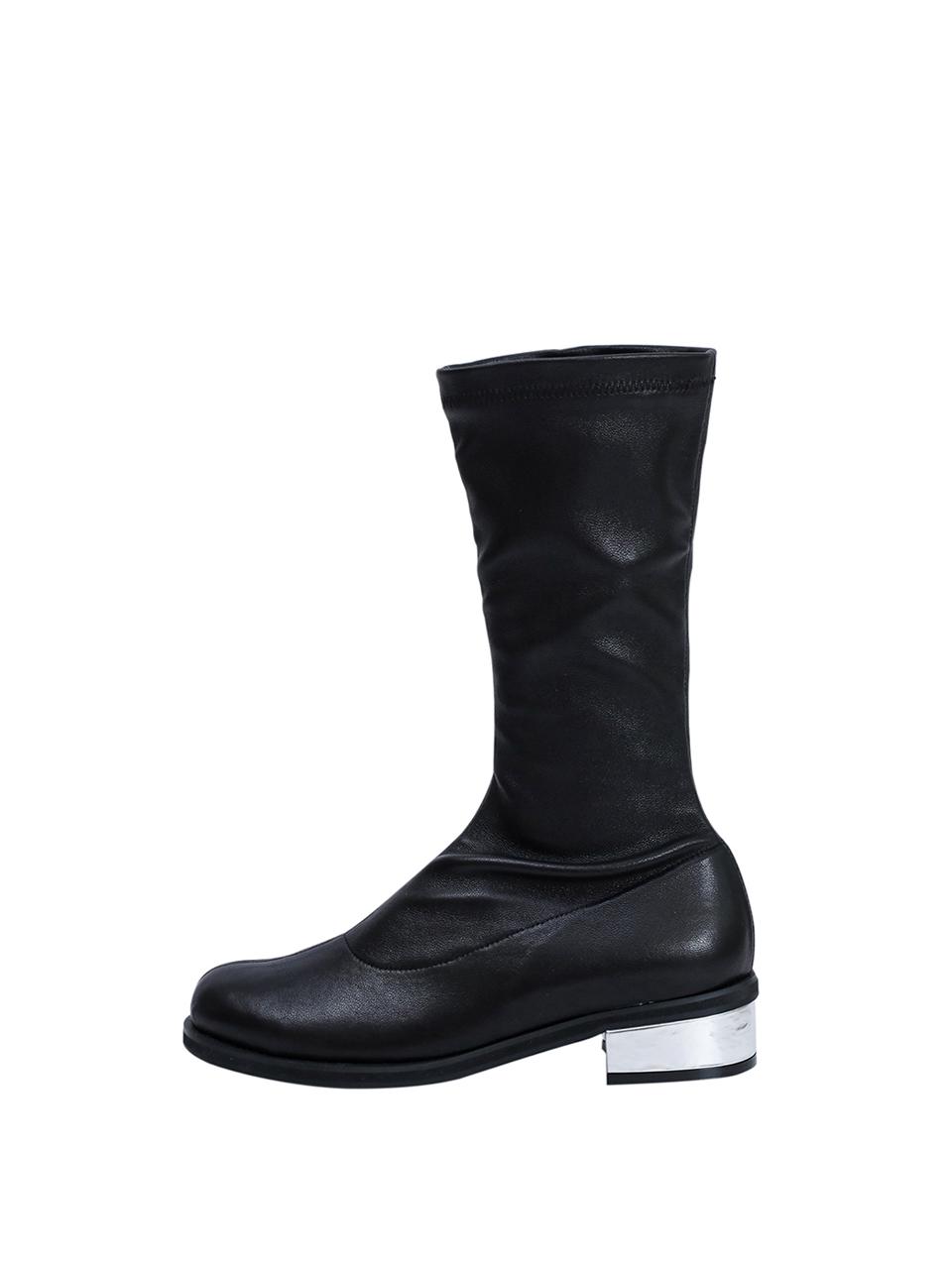 SHOE BY CHOI middle spandex boots (black sheepskin / 4cm)