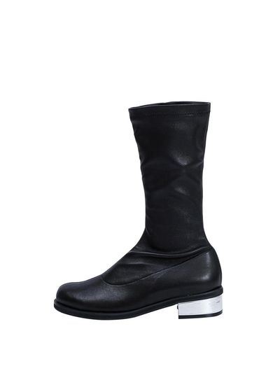 SHOE BY CHOI middle spandex boots (black sheepskin / 4cm)