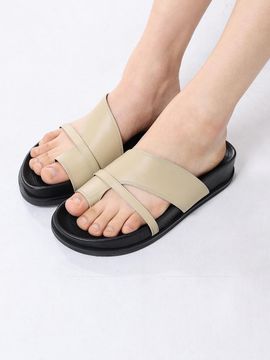 SHOE BY CHOI Strap Fair Thong Platform 4cm Flip Flops [Black/Wine/Beige]