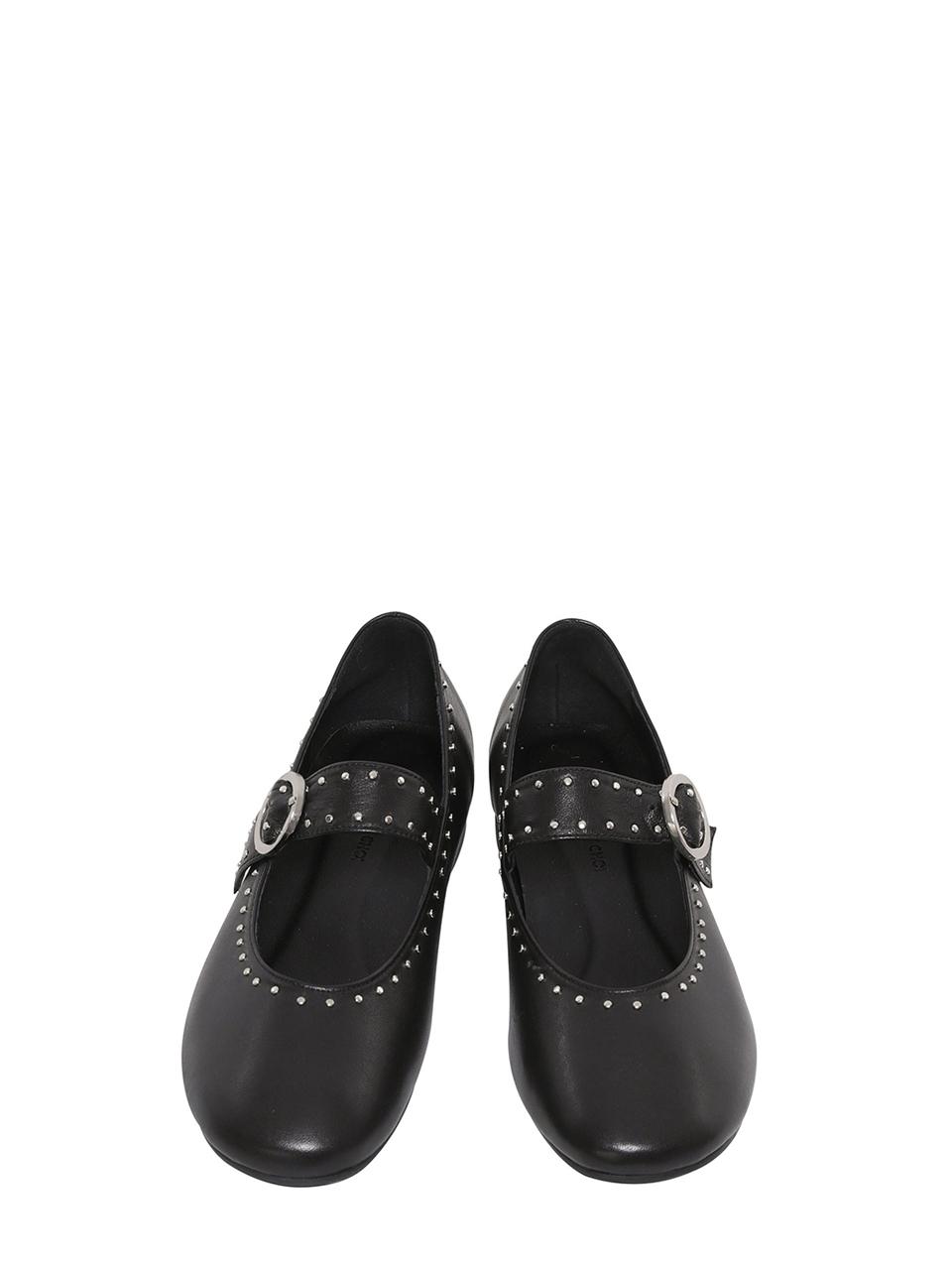 SHOE BY CHOI stud ballerina flat shoes (1cm)- white, black, san