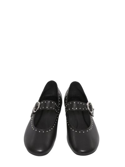 SHOE BY CHOI stud ballerina flat shoes (1cm)- white, black, san