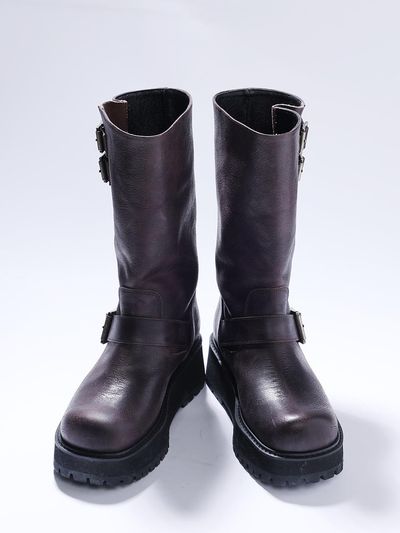 SHOE BY CHOI Vintage Biker Mid 5cm Boots [Dark Brown]