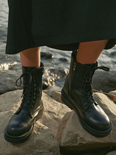 SHOEHI Vianca Lace-Up Boots 3 Colors
