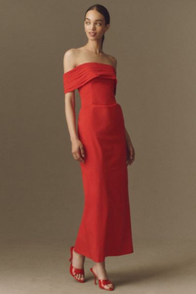 Shona Joy Campbell Off-The-Shoulder Maxi Dress