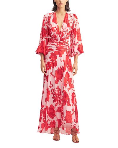 shona joy dresses Shona Joy Martine Lace Gathered One-Shoulder Maxi Dress