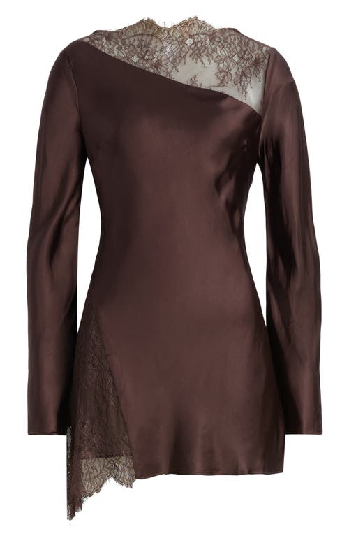Shona Joy Shona Joy Allgra Asymmetric Lace Panel Charmeuse Minidress