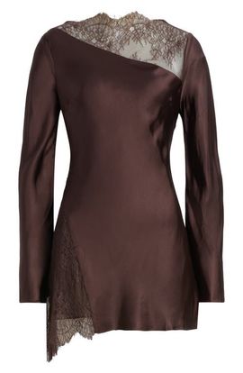 Shona Joy Shona Joy Allgra Asymmetric Lace Panel Charmeuse Minidress