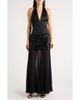 Shona Joy Shona Joy Bianca Sequin Plunge Halter Satin Gown - 1