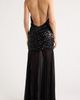 Shona Joy Shona Joy Bianca Sequin Plunge Halter Satin Gown - 2