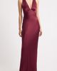 Shona Joy Shona Joy La Lune Plunge Neck Cross Back Satin Gown - 1