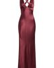 Shona Joy Shona Joy La Lune Plunge Neck Cross Back Satin Gown - 5