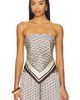 Shona Joy Shona Joy Monogram Silk Scarf Top - 1