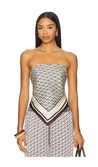 Shona Joy Shona Joy Monogram Silk Scarf Top