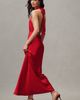 Shona Joy Tatum Mock-Neck Halter Cutout Ruched Satin Maxi Dress - 4