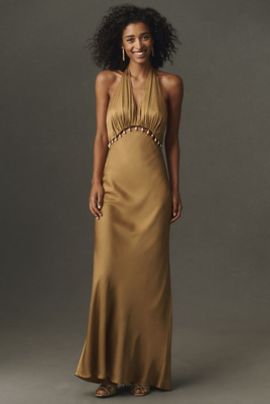 Shona Joy Winslow Beaded Plunge Maxi Dress