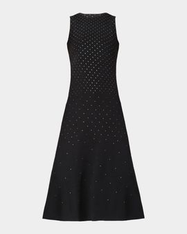 Shoshanna A-Line Rhinestone Knit Midi Dress