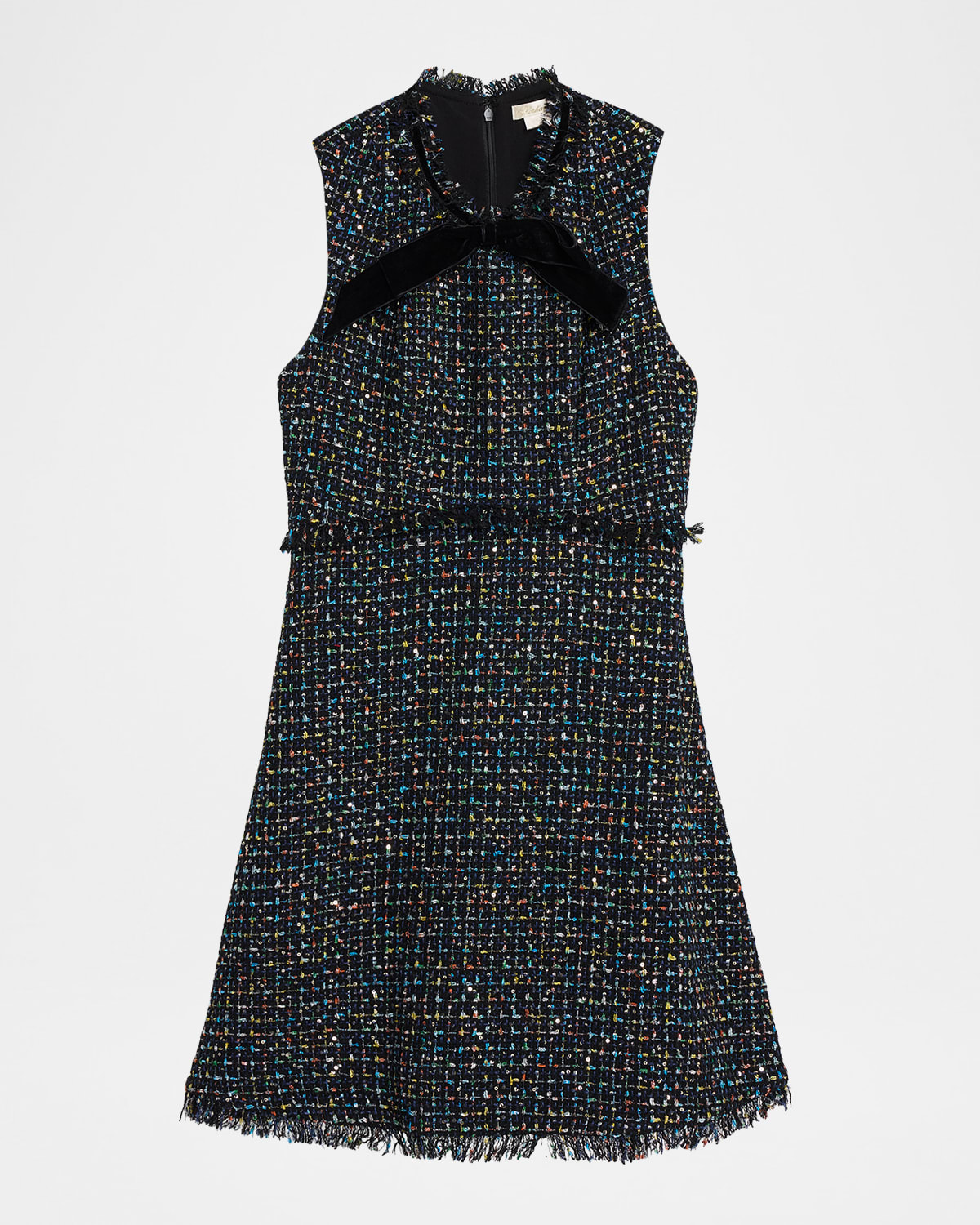 Shoshanna Alicia Bow-Front Shimmer Tweed Mini Dress