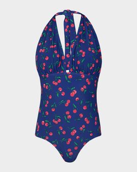Shoshanna Cherry Halter One-Piece Swimsuit