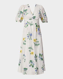 Shoshanna Dodge Printed Knot Midi Dress
