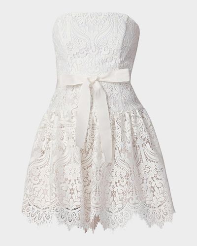 Shoshanna Ester Strapless Guipure Lace Mini Dress